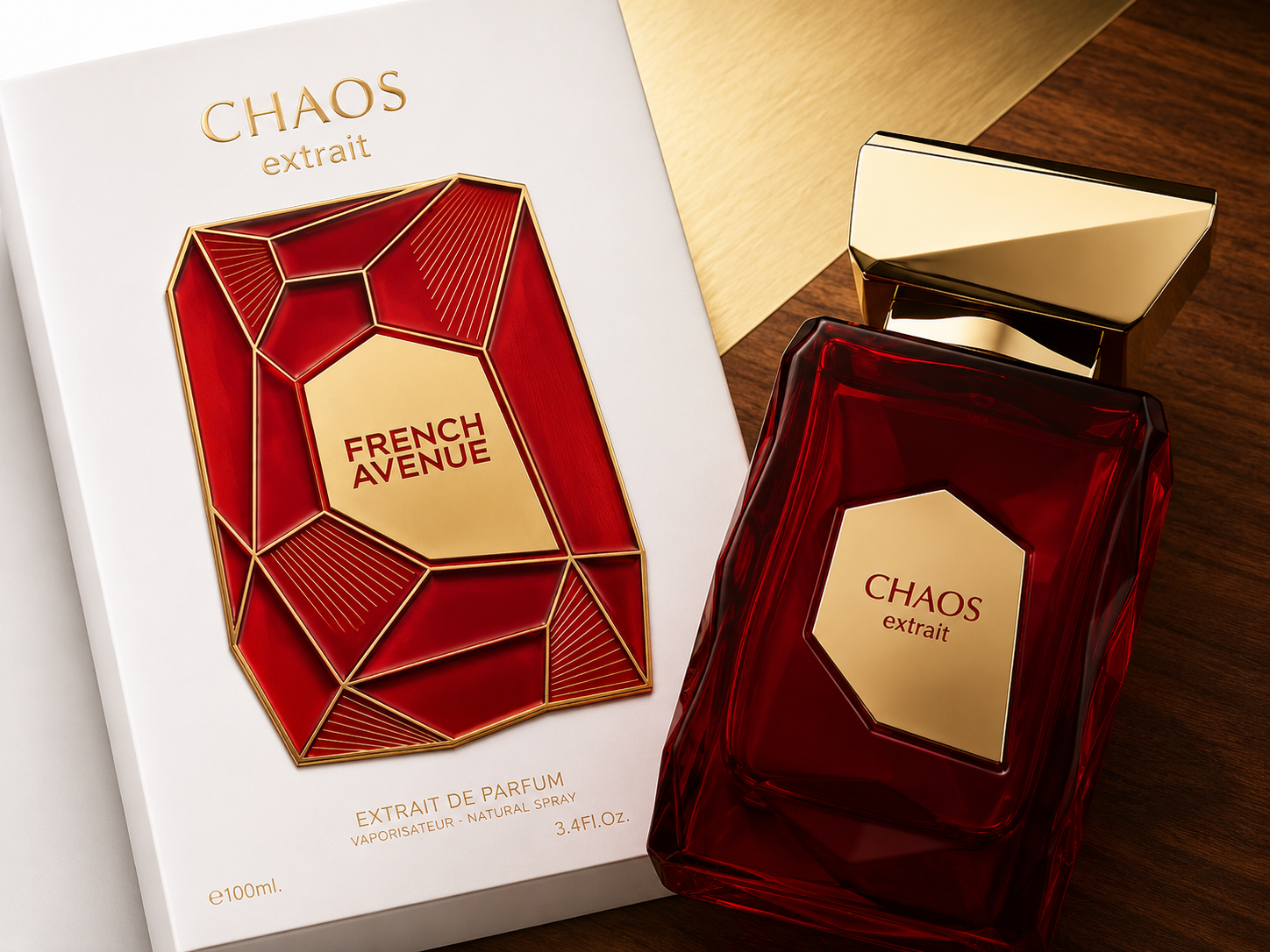 Perfume Árabe French Avenue Chaos Extrait de Parfum Unissex 100ml